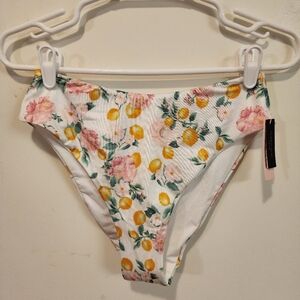 Victoria's Secret White Floral Bikini Bottom MEDIUM